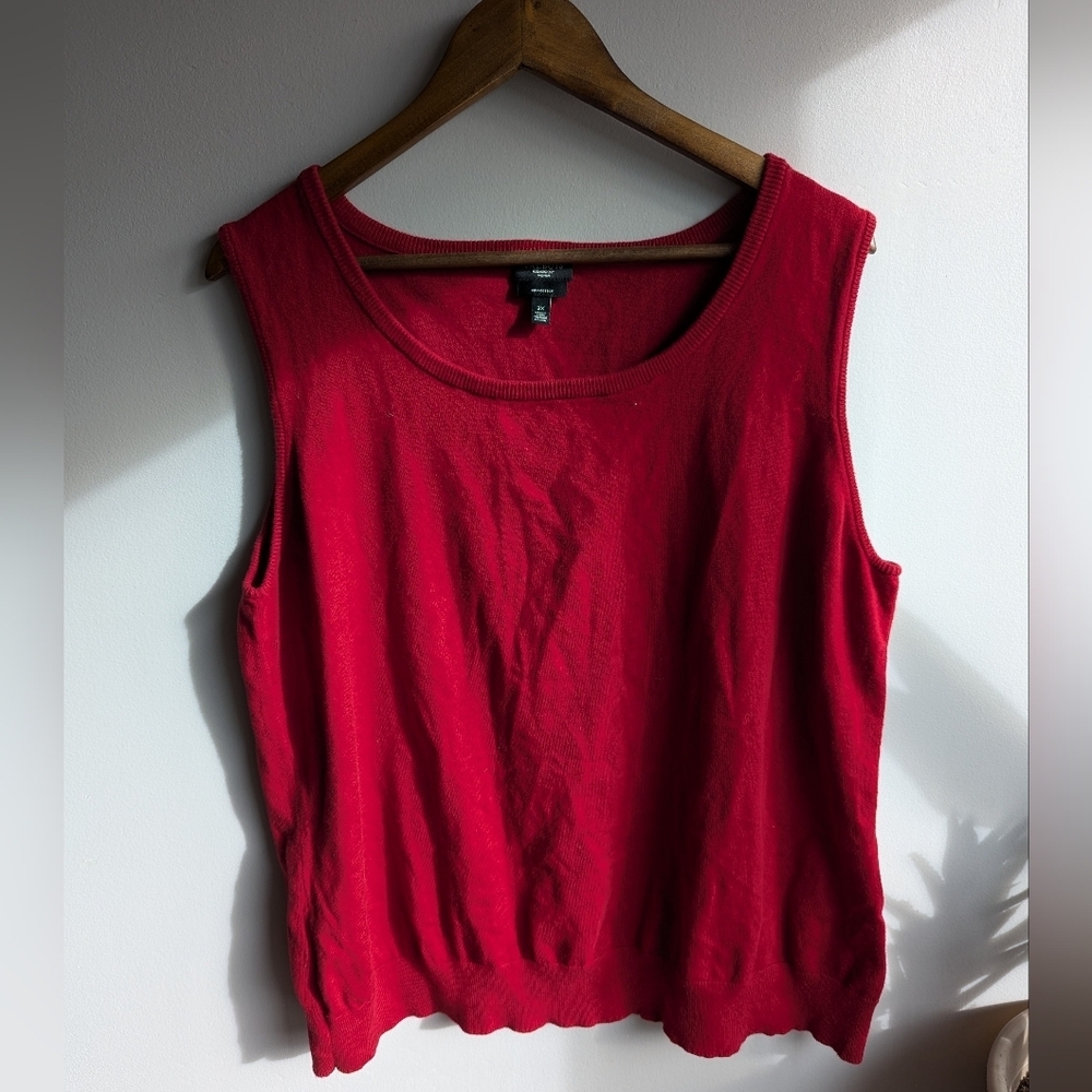 Talbots Pima Cotton Womens Sweater West Size 2X Red Dark Academia Office Casual